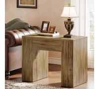 Tribesigns Farmhouse Table d'appoint, Mid-Century Modern Canapé Table d'appoint avec socle en bois robuste pour le salon, 80*40*65 cm, montage facile