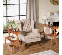 Tribesigns Lot de 2 tables basses massives, table basse étroite et moderne avec étagères de rangement, 2 cravates pour salon