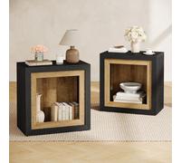 Tribesigns Lot de 2 tables d'appoint au design cadre - Table basse - Petite table rectangulaire avec espace de rangement pour le salon - Table de chevet pour petits espaces - 60 x 30 x 60 cm