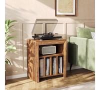 Tribesigns Support pour Tourne-Disque, 60 x 40 x 70 cm, Peut contenir jusqu'à 160 Albums, Support de Rangement en Vinyle Mid-Century avec Pieds en Bois, Marron Rustique