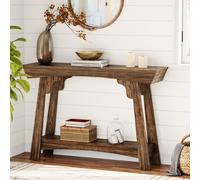 Tribesigns Table console 105cm avec stockage, 2-tiers table d'entrée en bois avec étagère, ferme table basse étroite pour le hall d'entrée, couloir, salon