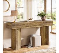 Tribesigns Table console 160 cm, étroite, longue, pour canapé, entrée, couloir, foyer et salon, moderne, marron