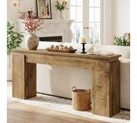 Tribesigns Table Console 160 cm, Table d'entrée Canapé Style Rustique en Bois, Table Étroite avec Étagère de Rangement Ouverte, Meuble d'Entrée, Couloir et Salon, Chêne Naturel