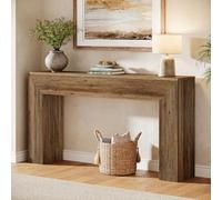 Tribesigns Table Console d'Entrée 160 cm avec Motifs Canelés - Table d'Appoint Style Industriel pour Salon, Couloir et Derrière Canapé (Marron Rustique)