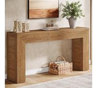 Tribesigns Table console étroite 160 cm, table de couloir en bois derrière le canapé, table d'entrée industrielle pour entrée, couloir, foyer, salon, bruine de lumière
