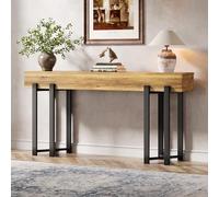 Tribesigns Table Console étroite de 160 cm - Peu encombrante pour entrée, Couloir et Salon, comme Table Basse derrière Le canapé ou Bureau à Domicile avec Structure en (Marron)