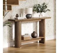 Tribesigns Table Console, Table d'entrée Étroite avec 2 Étagères, 140 x 30 x 80 cm, Console Bois Derrière Le Canapé pour Salon, Couloir, Entrée, Style Moderne, Marron