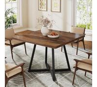 Tribesigns Table de Salle à Manger Industrielle de 80 x 80 cm, pour 4 Personnes, Table de Salle à Manger rectangulaire pour Salle à Manger, Cuisine, Salon, Marron Rustique