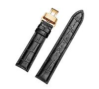 Triblanc Bracelet de montre de rechange en cuir à fermeture rapide, noir, bleu, marron, 18 mm, 20 mm, 22 mm, 24 mm, pour homme et femme, 24mm