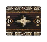 Tribu Aztèque Amérindienne du Sud-Ouest Tapis De Souris Durable Mousepad Bords Cousus Tapis De Souris Gaming pour Ordinateur Jeu Bureau 25X30Cm