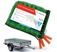 TRIBURG Filet pour remorque 2x3,5 avec marquage des Angles et renforcement des Bords - Filet pour remorque avec élastique de Tension pour Une sécurisation optimale du Chargement