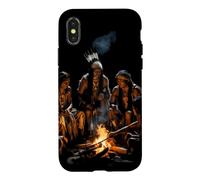 Tribus amérindiennes Feu de Camp Indien Américain Autochtone Coque pour iPhone X/XS