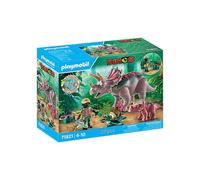 Dinos 71821 Tricératops avec bébé et explorateur