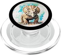 Triceratops Dinosaure Anniversaire Dinosaure lézard Reptile garçon Fils PopSockets PopGrip pour MagSafe