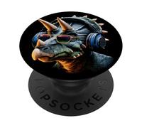 Triceratops Dinosaure J'aime Les Dinos Doux Triceratops PopSockets PopGrip Adhésif