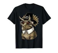 Triceratops Dinosaure Vintage Rétro Turquie Jour Dîner Automne T-Shirt
