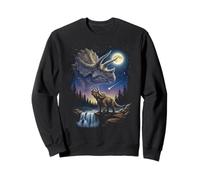Triceratops Howling to The Moon Meme Funny Dinosaur des années 90 Sweatshirt