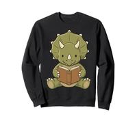 Tricératops Lecture Livre Fossile Rat De Bibliothèque Sweatshirt