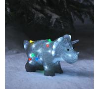 Tricératops Lumineux de 36 cm en Acrylique, Figurine de Noël à Piles