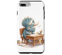 Tricératops Mignon étudiant Les Enseignants et Les élèves pour la rentrée Scolaire Coque pour iPhone 7 Plus/8 Plus