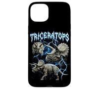 Triceratops Vintage 90s Heavy Metal Retro Lover Dinosaur Lover Coque pour iPhone 15 Plus
