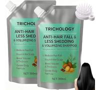 Trichology Shampooing anti-chute et volumisant, Shampooing anti-frisottis Trichology, Shampooings pour le contrôle du sébum et la nutrition du cuir chevelu, Soins capillaires biologiques (2pcs)