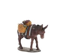 Triciclo Editores - Figurines de la Crèche de Noël | Sculptées par José Luis Mayo | Détails Réalistes | Fabriquées en Résine et Poudre d'Albâtre | 11 cm, Âne avec Paniers À Raisins, Mediano