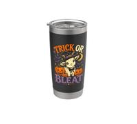 Trick Or Bleat Chapeau de sorcière amusant Chèvre Halloween Citrouilles Gobelet isotherme en acier inoxydable double paroi