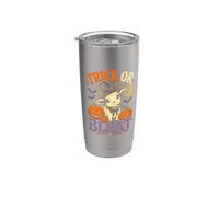 Trick Or Bleat Chapeau de sorcière amusant Chèvre Halloween Citrouilles Gobelet isotherme en acier inoxydable double paroi