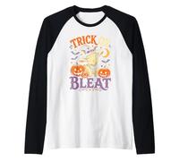 Trick Or Bleat Chapeau de sorcière Amusant Chèvre Halloween Citrouilles Manche Raglan