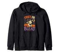 Trick Or Bleat Chapeau de sorcière Amusant Chèvre Halloween Citrouilles Sweat à Capuche