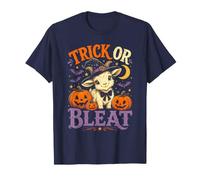 Trick Or Bleat Chapeau de sorcière Amusant Chèvre Halloween Citrouilles T-Shirt