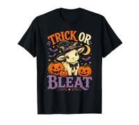 Trick Or Bleat Chapeau de sorcière Amusant Chèvre Halloween Citrouilles T-Shirt