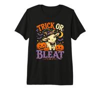 Trick Or Bleat Chapeau de sorcière Amusant Chèvre Halloween Citrouilles T-Shirt Haut de Gamme