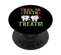 Trick Or Teeth Treats Dentisterie Dentaire Halloween PopSockets PopGrip Adhésif