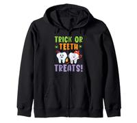 Trick Or Teeth Treats Dentisterie Dentaire Halloween Sweat à Capuche