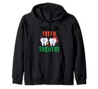 Trick Or Teeth Treats Dentisterie Dentaire Halloween Sweat à Capuche