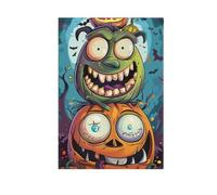 Trick Or Treat and Funny Faces Drapeau de jardin imprimé double face Petites bannières décoratives saisonnières pour pelouse, ferme, terres agricoles, 71,1 x 101,6 cm