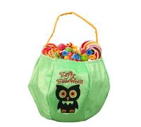 Trick Or Treat Bucket - Embroidered Halloween Candy Bag | Reusable Holiday Goodie Holder | Themed Fabric Design | Festival Adventure Theme, Soft Handle | Cosplay Family Outdoor Photo Home Dec