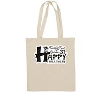 Trick Or Treat October 31 Happy Halloween Spooky Cowboy Skull Graphic Sac fourre-tout en coton naturel Blanc