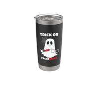 Trick Or Treatment Ghost Nurse Funny Halloween Costume Gobelet isotherme en acier inoxydable double paroi
