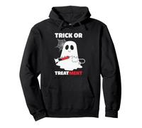 Trick Or Treatment Ghost Nurse Funny Halloween Costume Sweat à Capuche