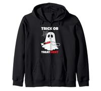 Trick Or Treatment Ghost Nurse Funny Halloween Costume Sweat à Capuche