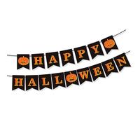 Trick or Treats Bannières d'Halloween en forme de citrouille Décorations de fête pour extérieur et intérieur à suspendre Toile de fond et guirlande Décorations d'Halloween