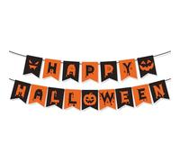 Trick or Treats Bannières d'Halloween en forme de citrouille Décorations de fête pour extérieur et intérieur à suspendre Toile de fond et guirlande Décorations d'Halloween