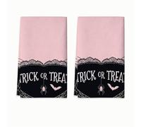 Trick or Treats Lot de 2 torchons de cuisine absorbants doux et absorbants pour évier de cuisine, comptoir, cuisinière, lave-vaisselle, Halloween 40,6 x 61 cm