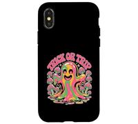 Trick Or Trip T-Shirt - Psychedelic Skull Groovy Halloween Coque pour iPhone X/XS