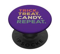 Trick Treat Candy Repeat Funny Halloween Priorités PopSockets PopGrip Adhésif