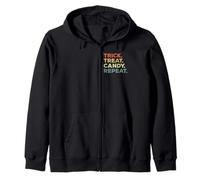 Trick Treat Candy Repeat Funny Halloween Priorités Sweat à Capuche