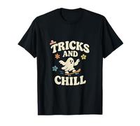 Tricks and Chill Lettres en bloc rétro Motif pastel T-Shirt
